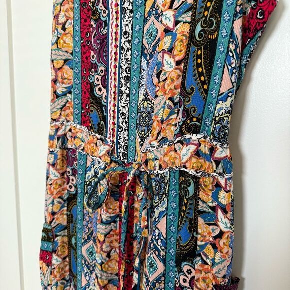 Anthropologie Calais Jumpsuit Romper Sz S Sleeveless Wide Leg Colorful Boho Fest - Picture 5 of 16